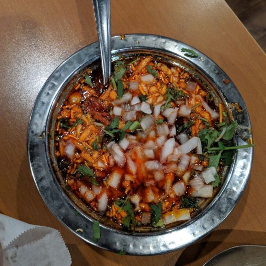 Spicy bhel puri chaat street food snack